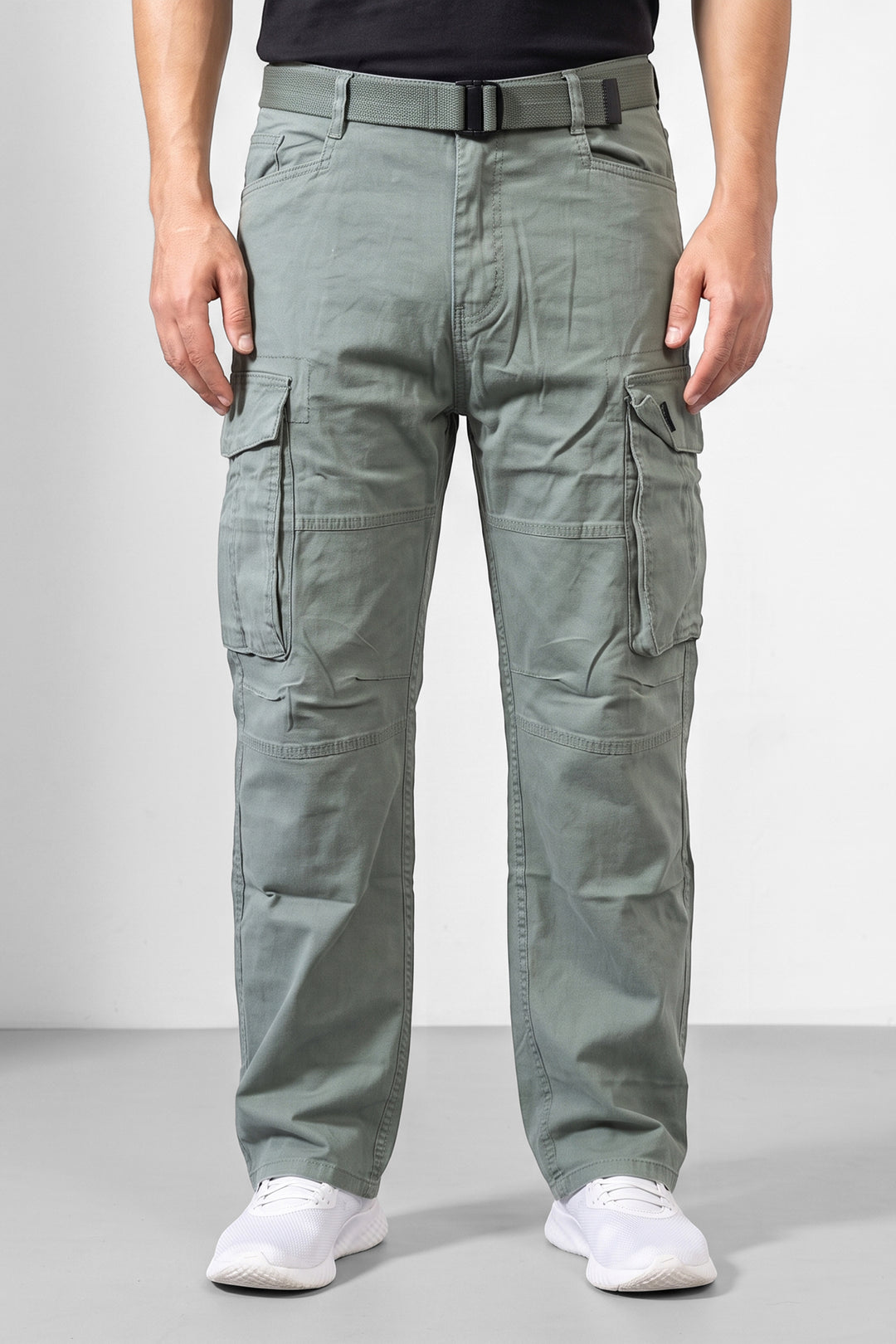 Teal Cotton 6 Pocket Cargo Pant