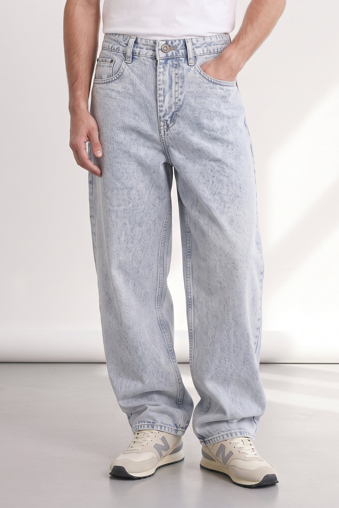 Light Blue Utility 6 Pocket Cargo Pants