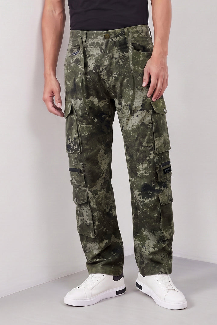 Multi 8 Pocket Military Style Camouflage Cargo Pants for Men