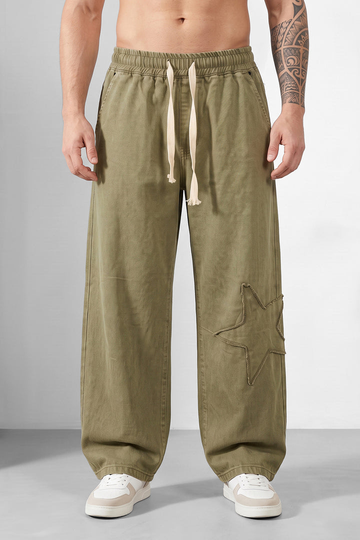 Light Green Modern Utility Acid Wash Sweatpants