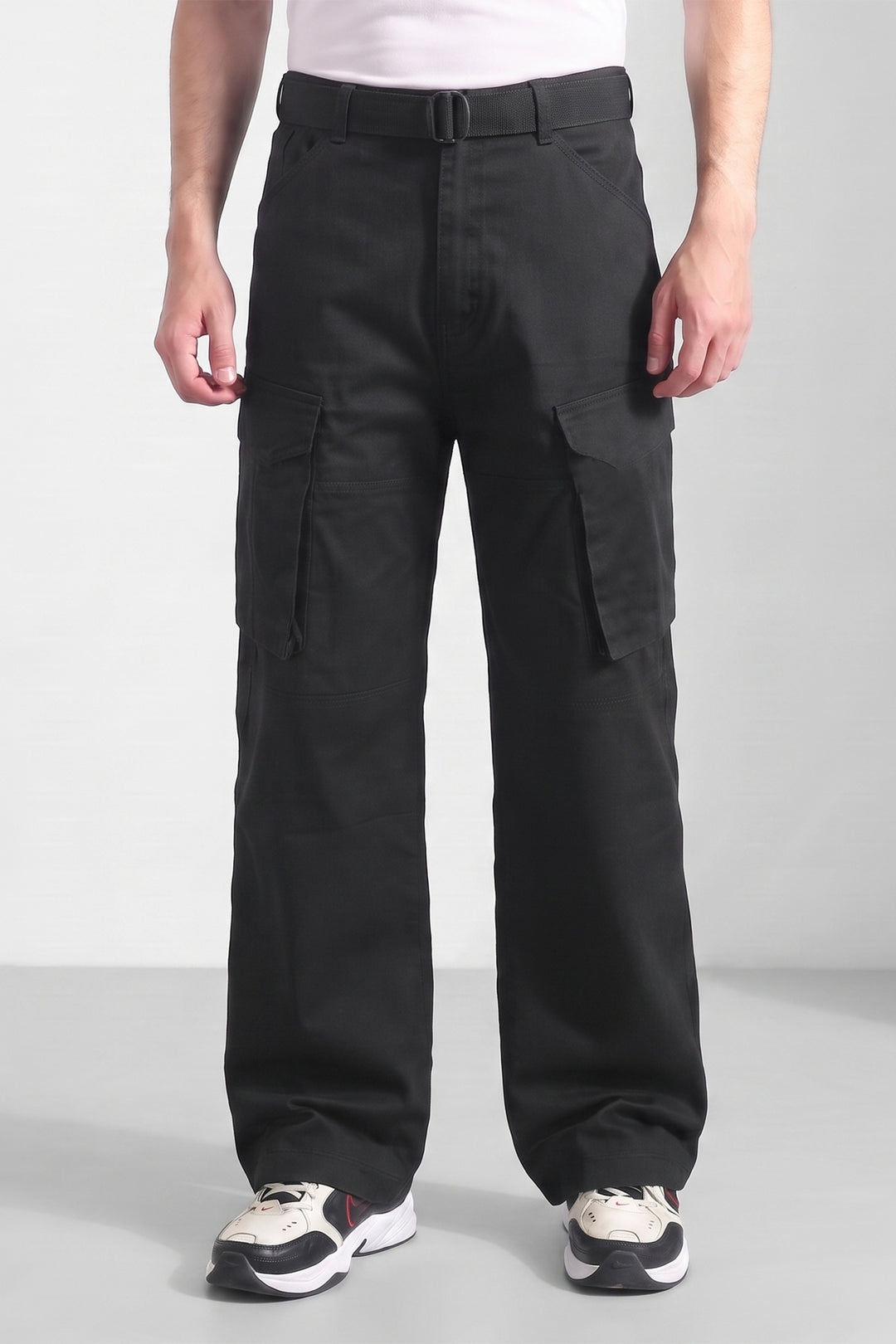 Black Cotton 6 Pocket Cargo Pant