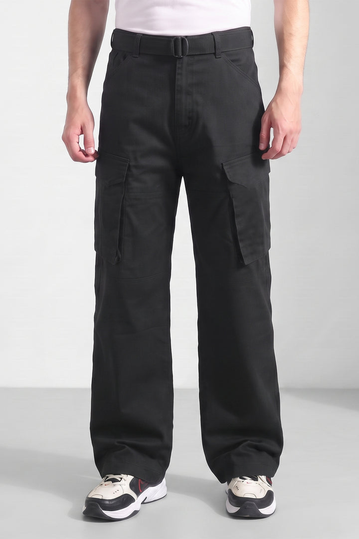 Black Cotton 6 Pocket Cargo Pant