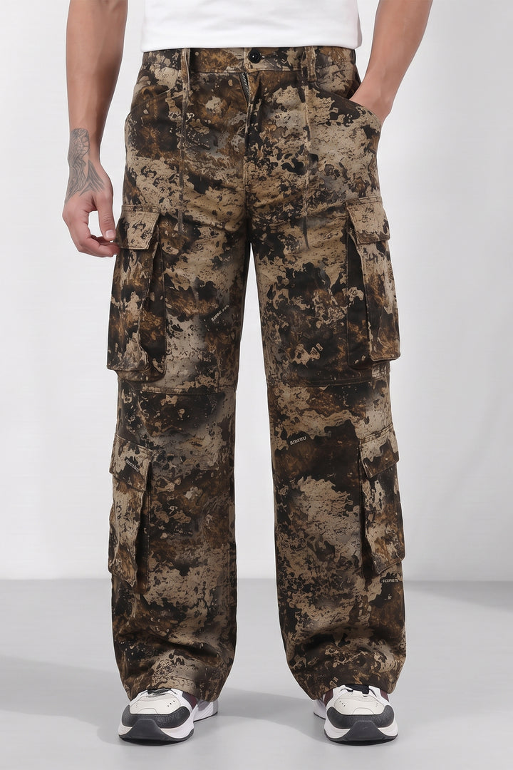 8 Pocket Military Style Camouflage Cargo Pants for Men