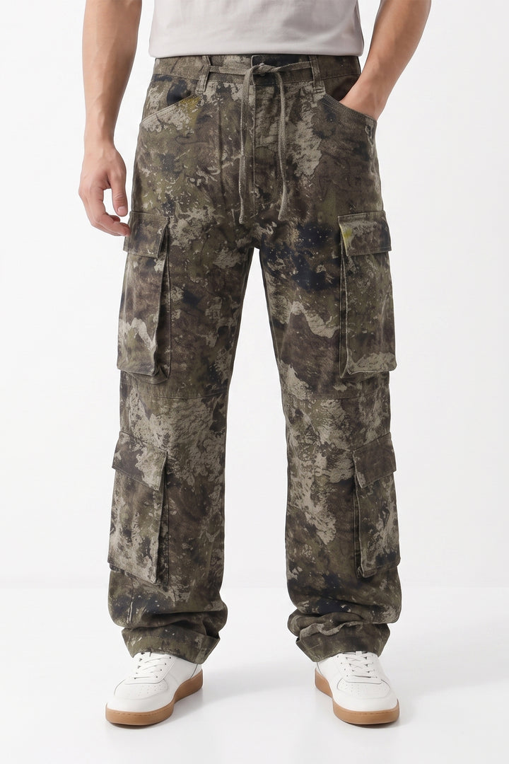 Green 8 Pocket Camouflage Cargo Pant