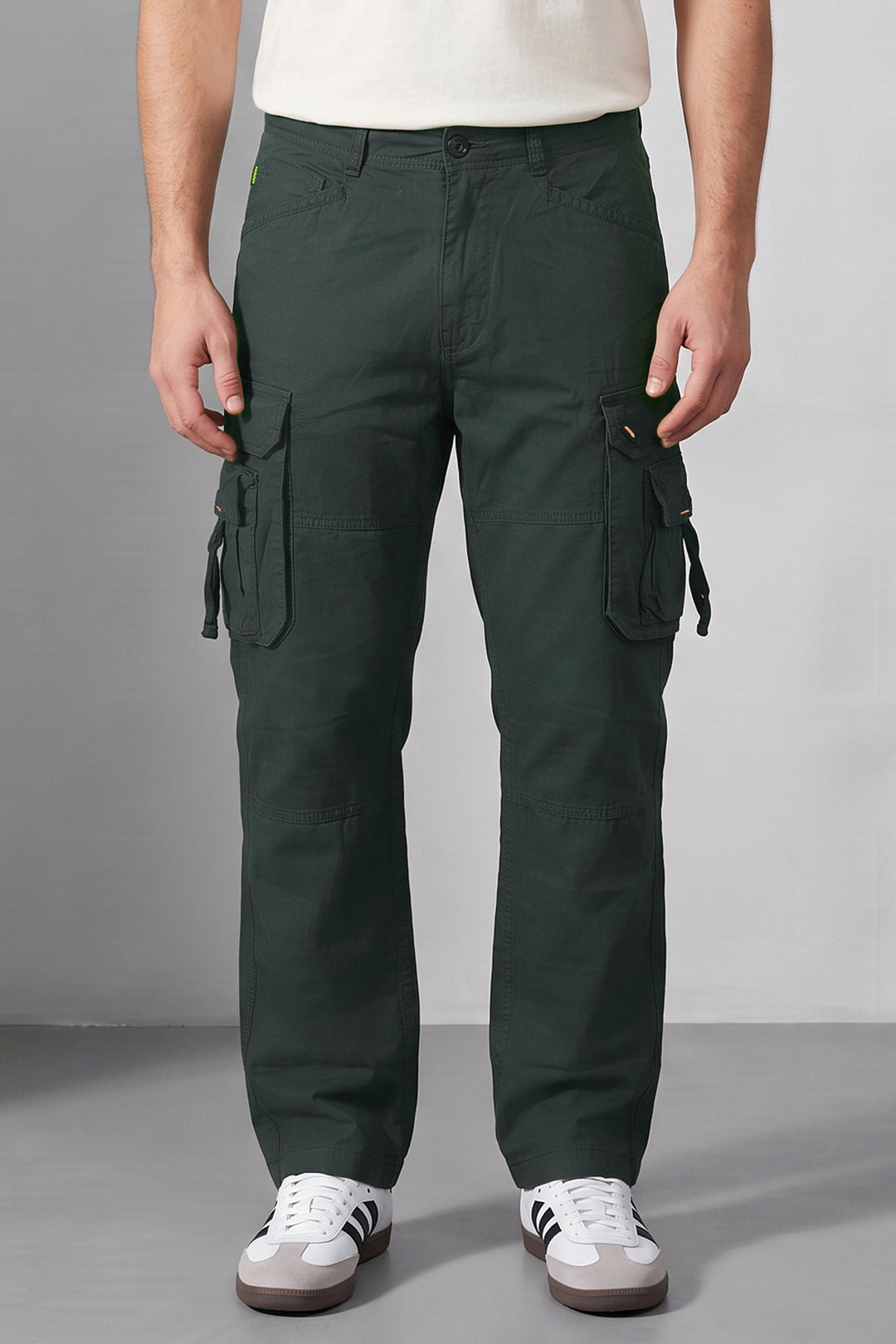 Olive Green 6 Pocket Tactical Cargo Pants Comfortable Casual Trousers