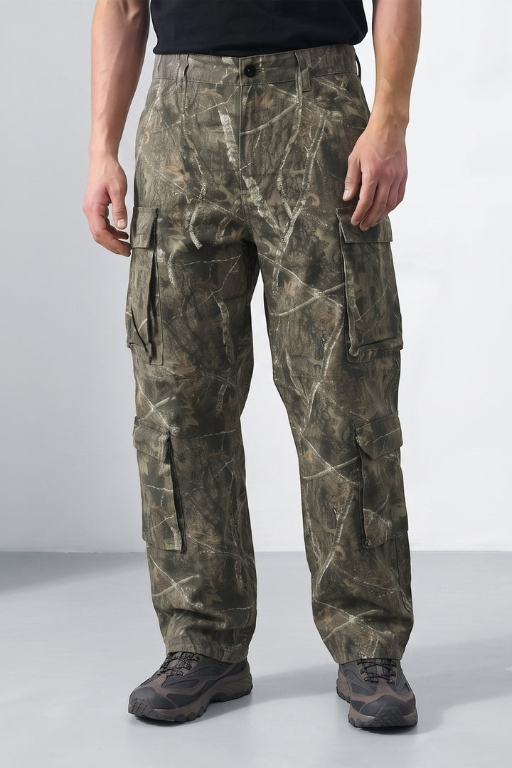 Multi 8 Pocket Military Style Camouflage Cargo Pants for Men