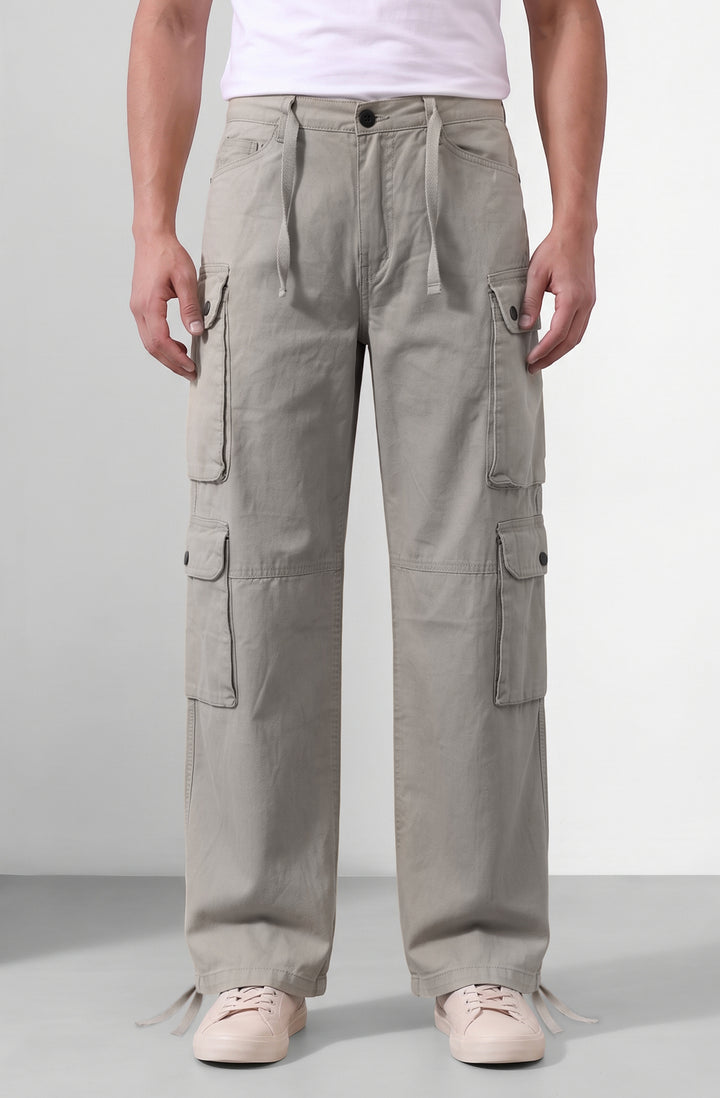 Light Grey 8 Pocket Cotton Cargo Pant