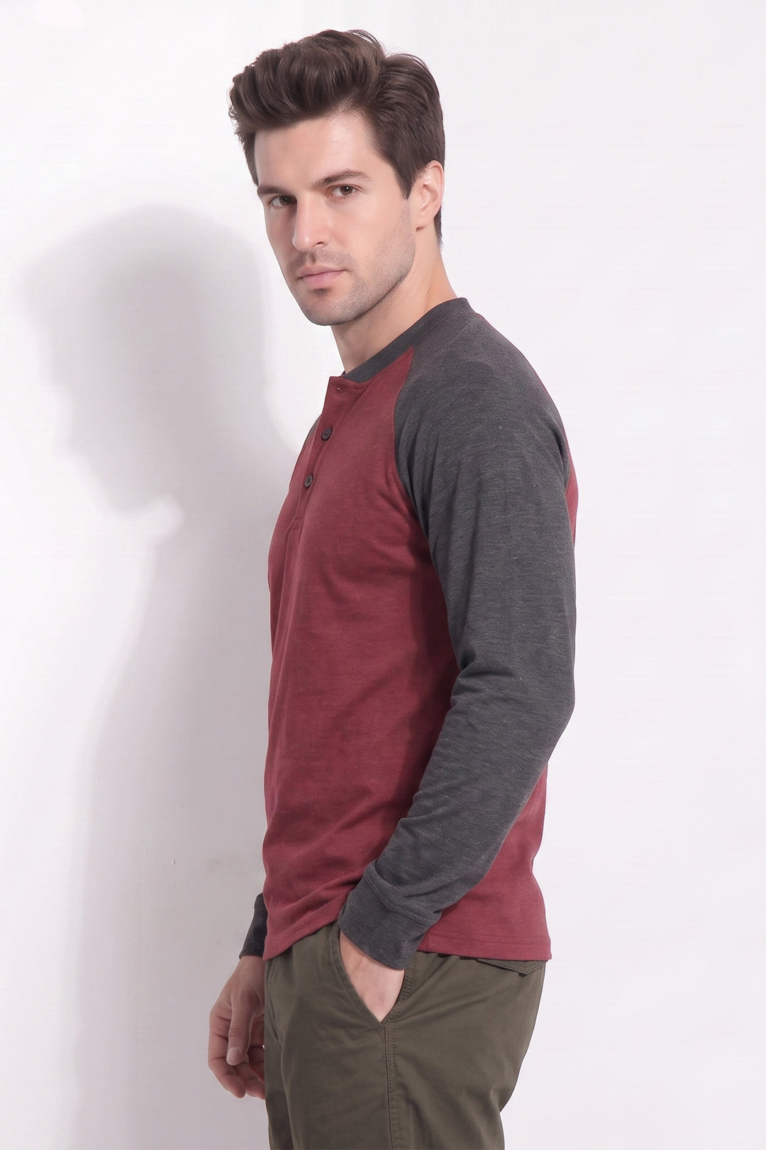 Raglan ColorBlocked Henley T-Shirt