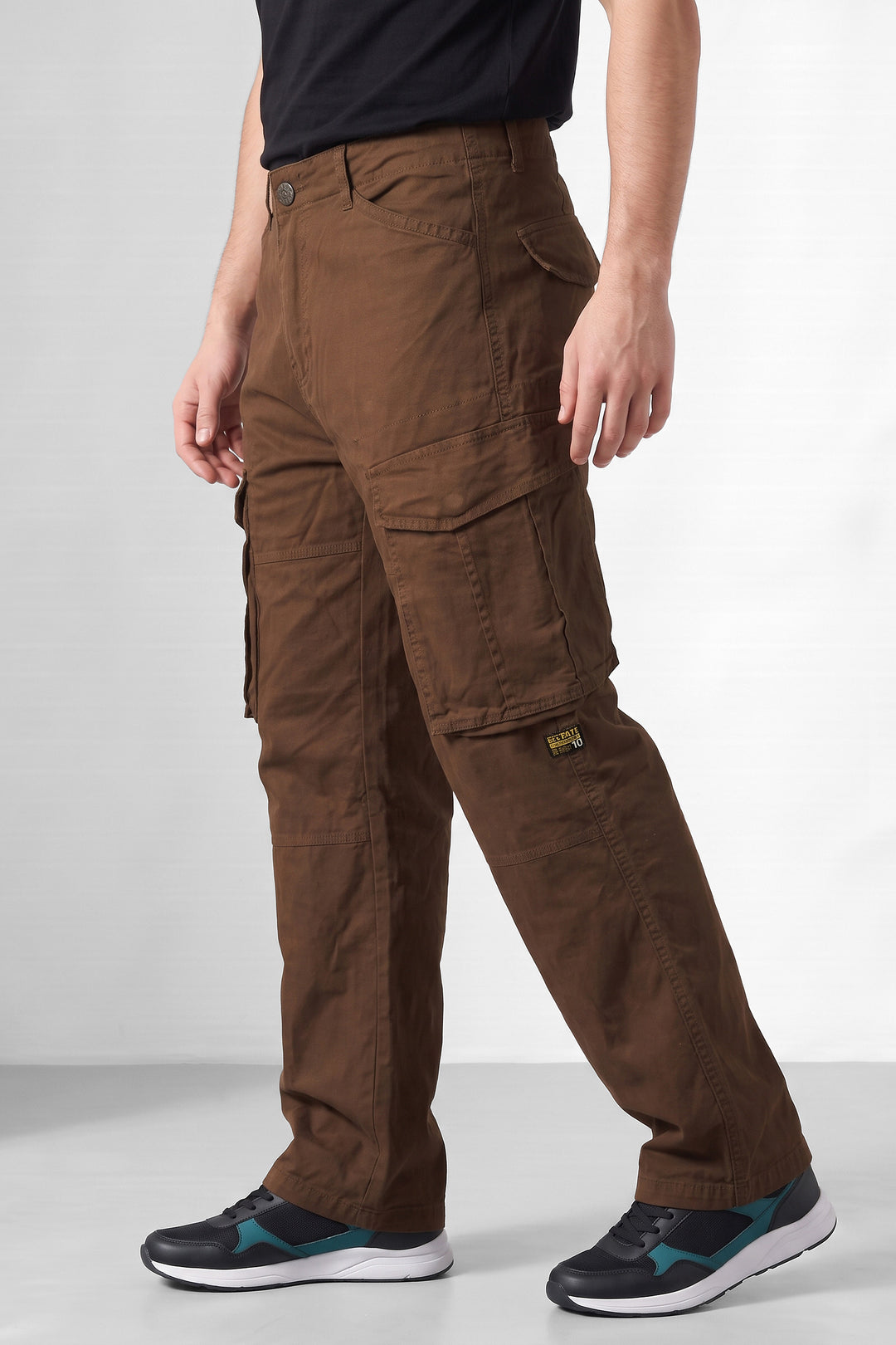 Dark Brown Premium Utility Cargo Trousers with 6-Pocket Design