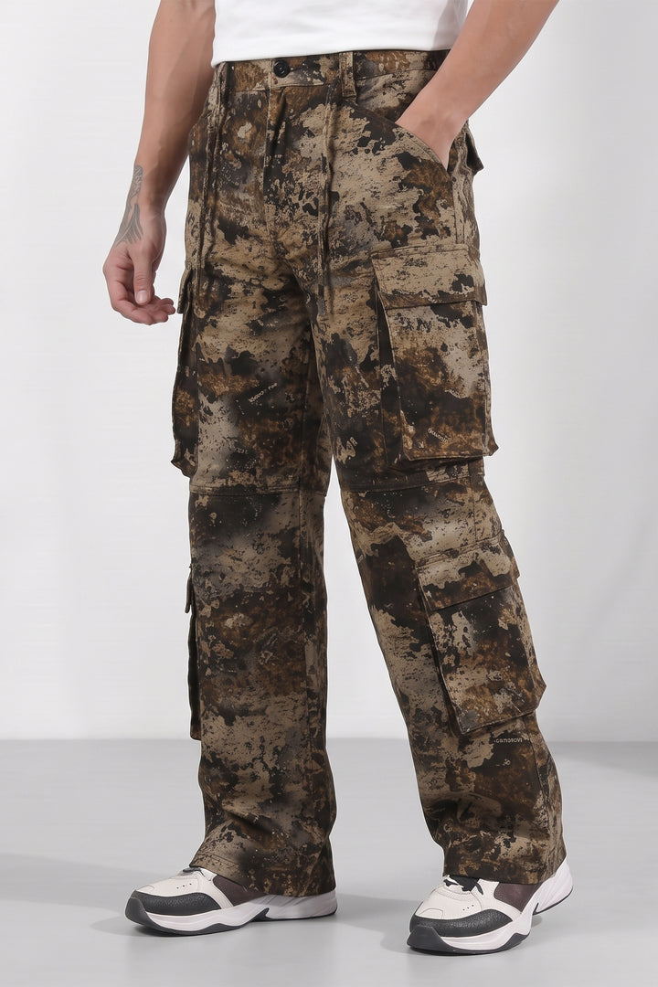 8 Pocket Military Style Camouflage Cargo Pants for Men