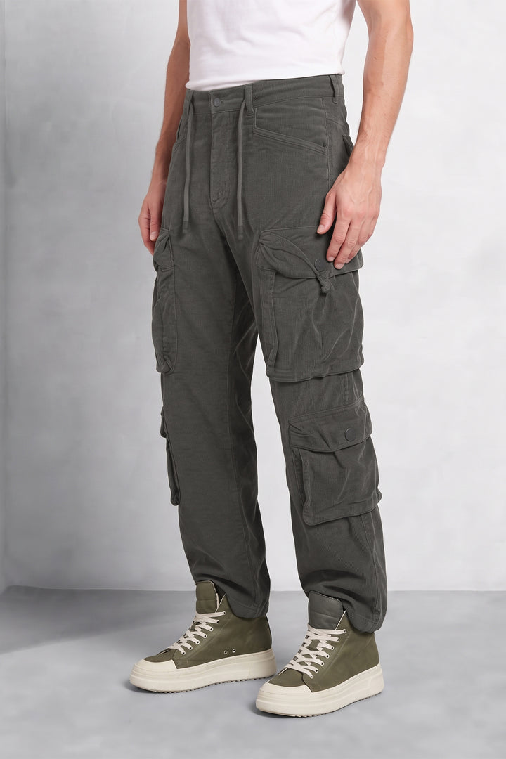 S Grey Men 8 Multi Pocket Cotton Codrouy Cargos
