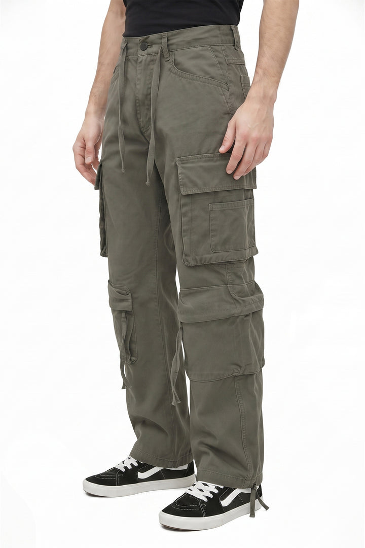 Olive Green Utility 10 Pocket Cargo Pants