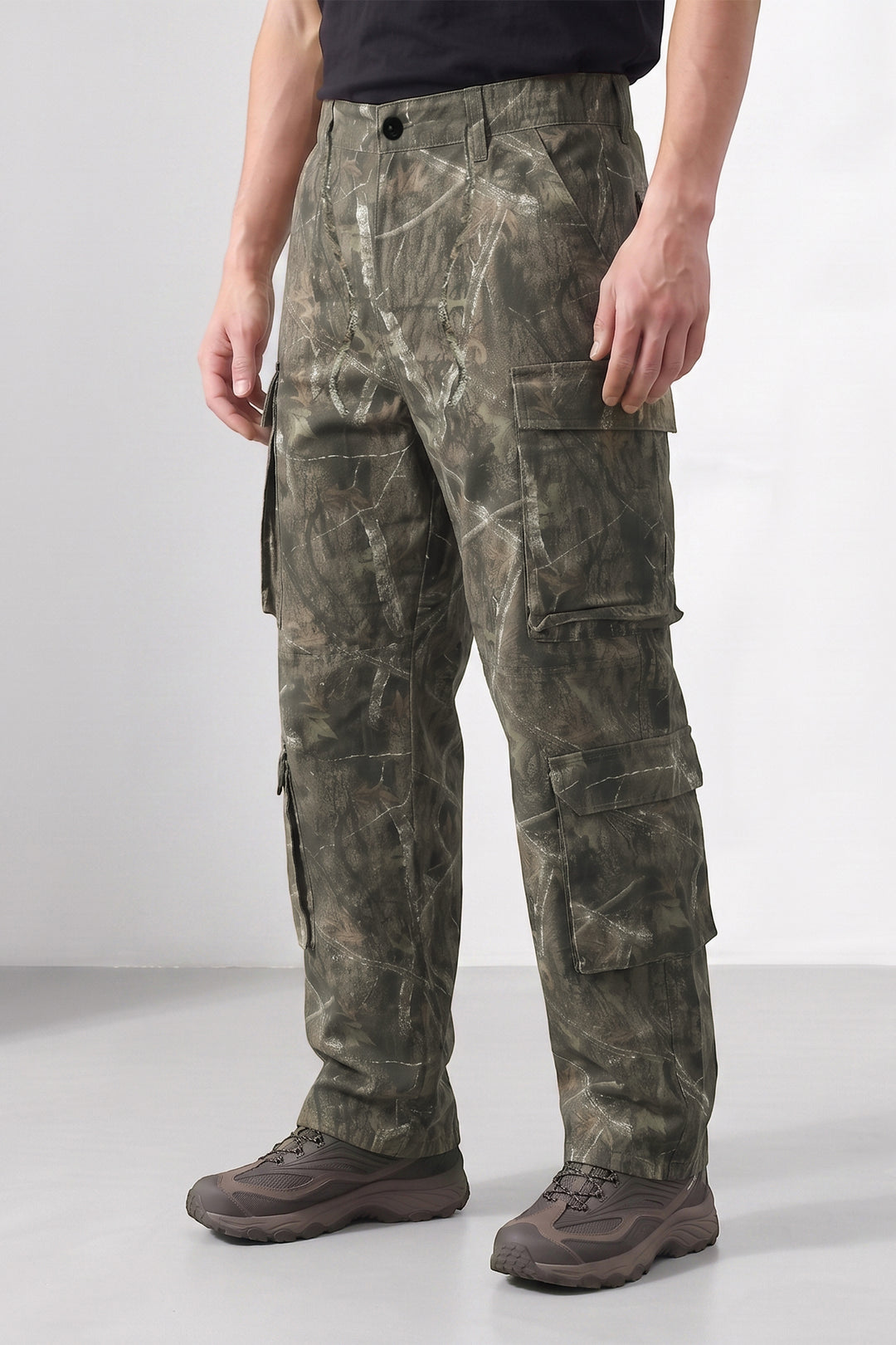 Multi 8 Pocket Military Style Camouflage Cargo Pants for Men