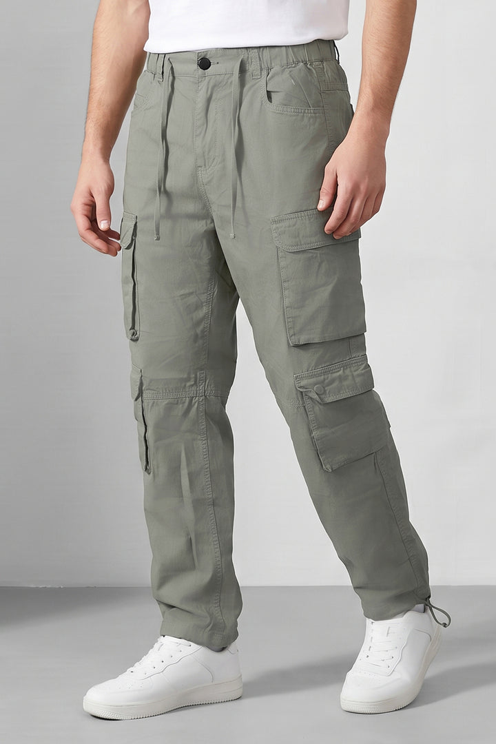 Light Green Multi Mens 8 Pocket Cargo Pants