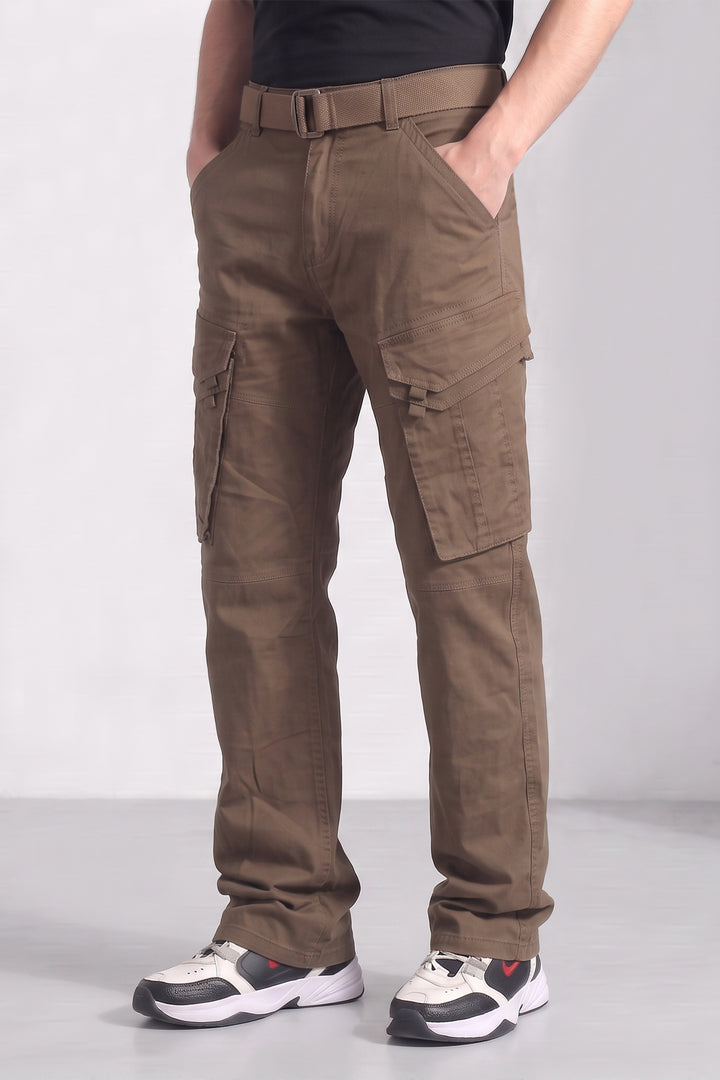 Brown Cotton 6 Pocket Cargo Pant