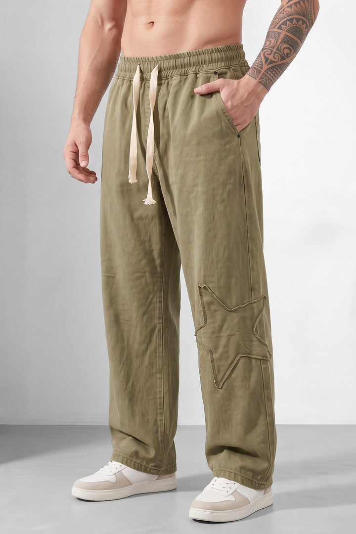 Light Green Modern Utility Acid Wash Sweatpants