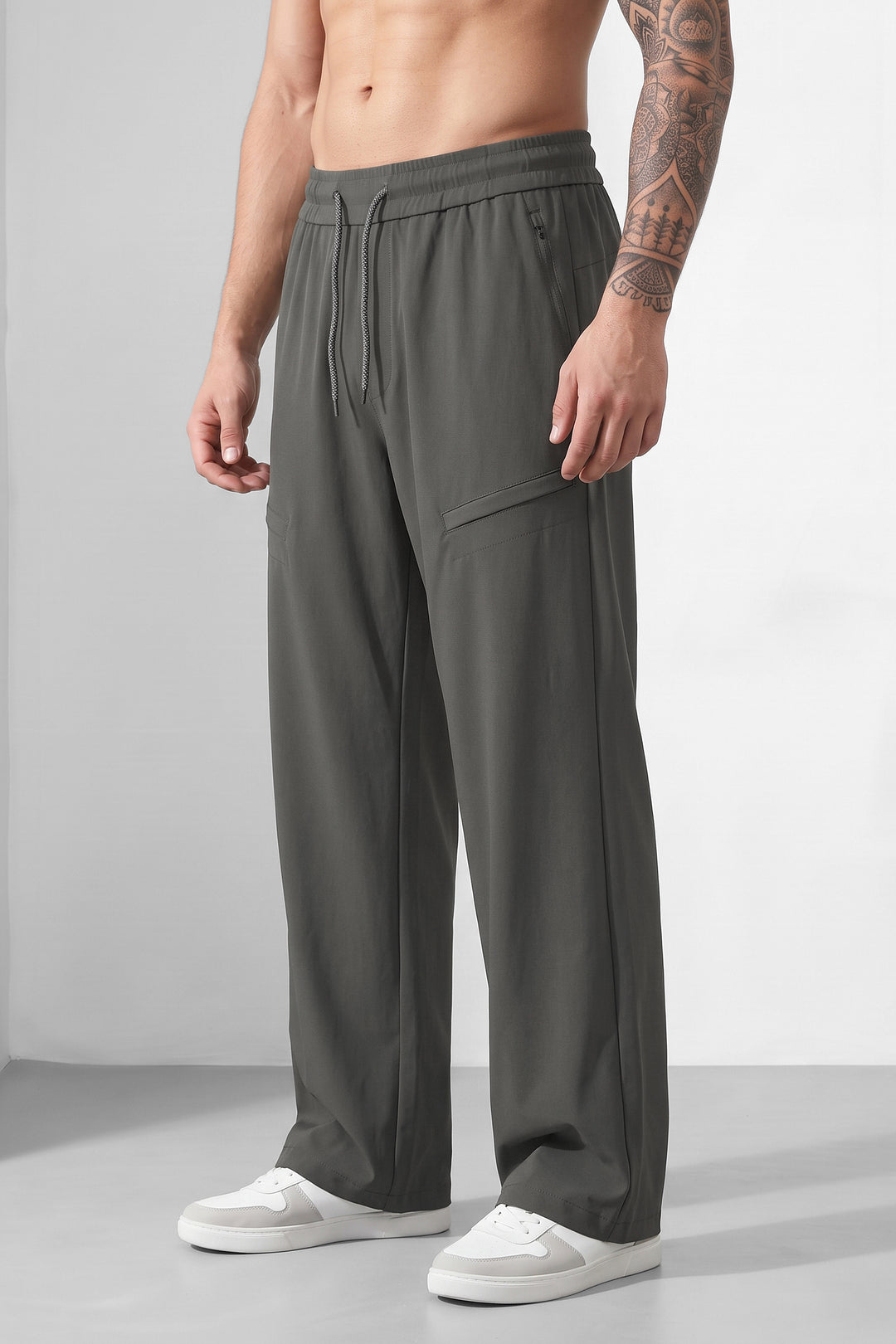 Dark Green Sculpted Fit Contemporary Sweatpants