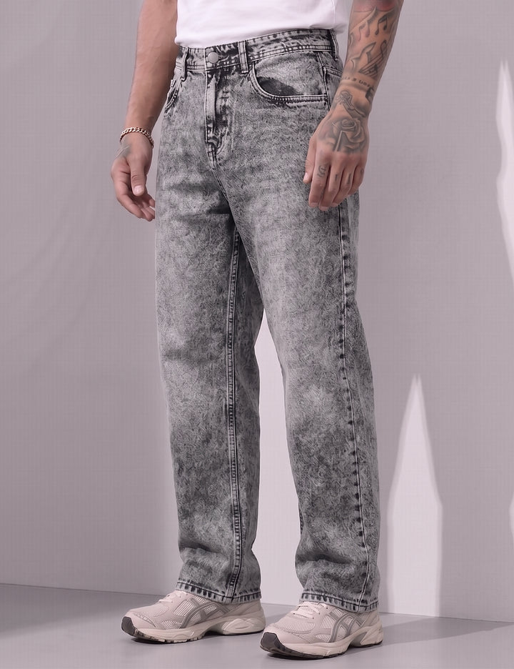 Grey Color Regular Fit Denim Pant
