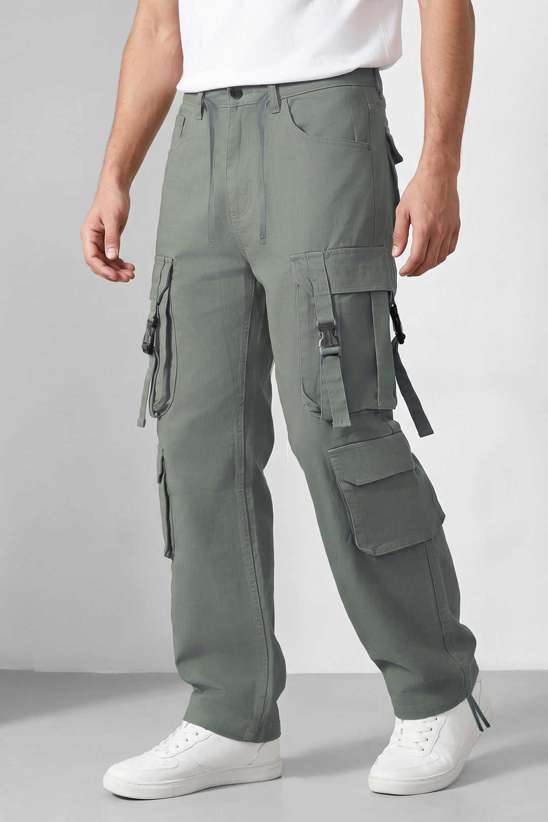 Pista Green Multi Mens 8 Pocket Cargo Pants