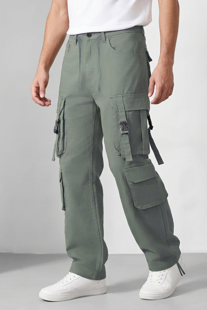 Pista Green Multi Mens 8 Pocket Cargo Pants