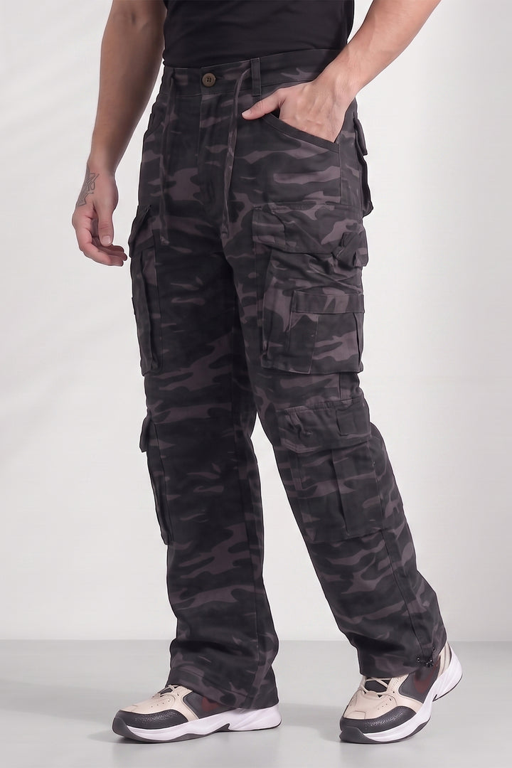 8 Pocket Military Style Camouflage Cargo Pants for Men