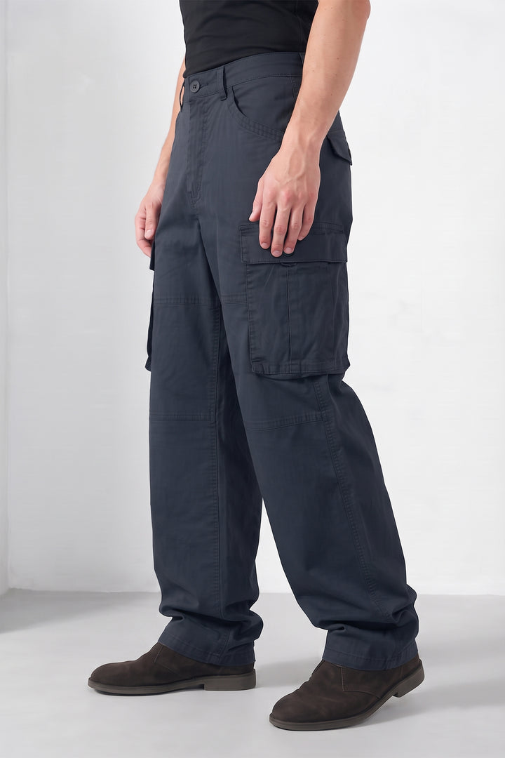 Black Mens 6 Pocket Cargo Pants