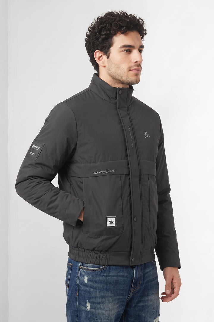 Black Hooded Padded Winter Jacket