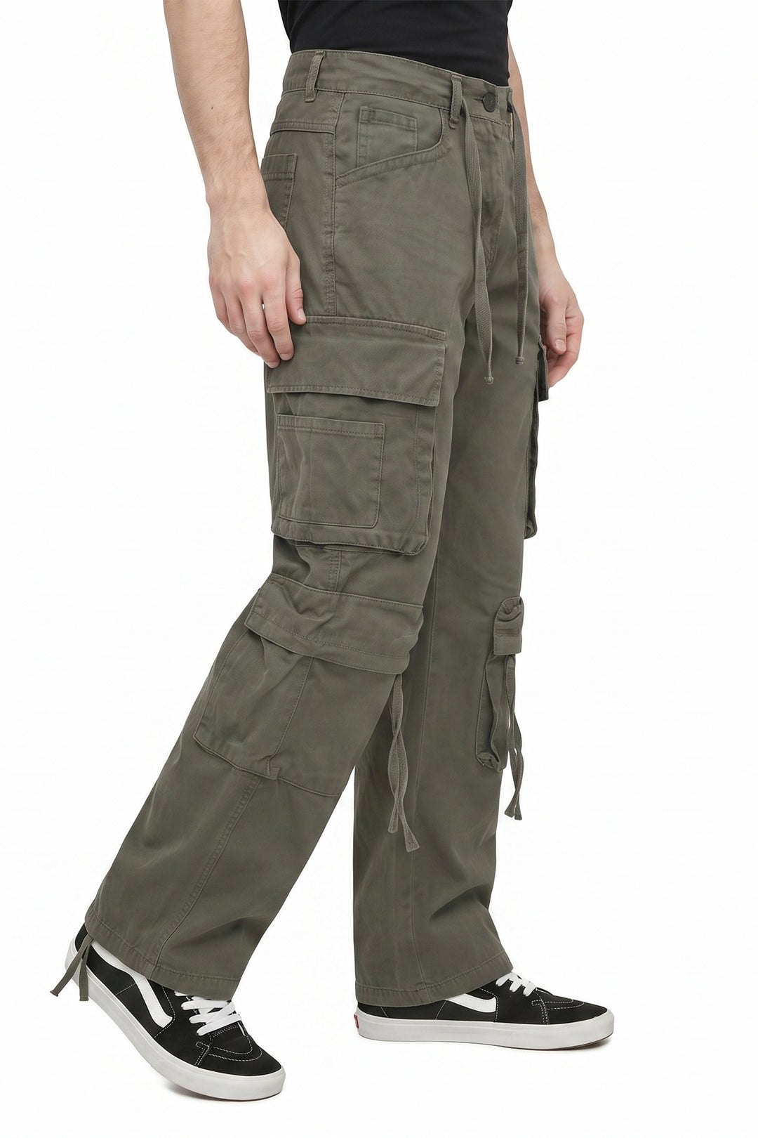 Olive Green Utility 10 Pocket Cargo Pants