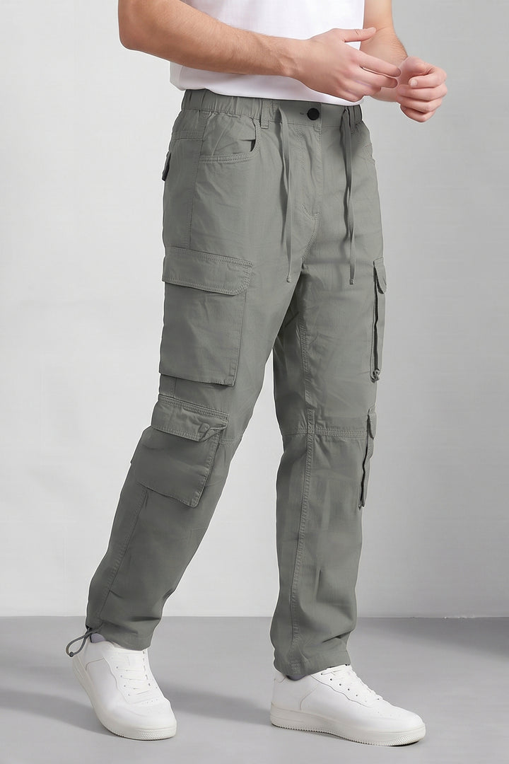 Light Green Multi Mens 8 Pocket Cargo Pants