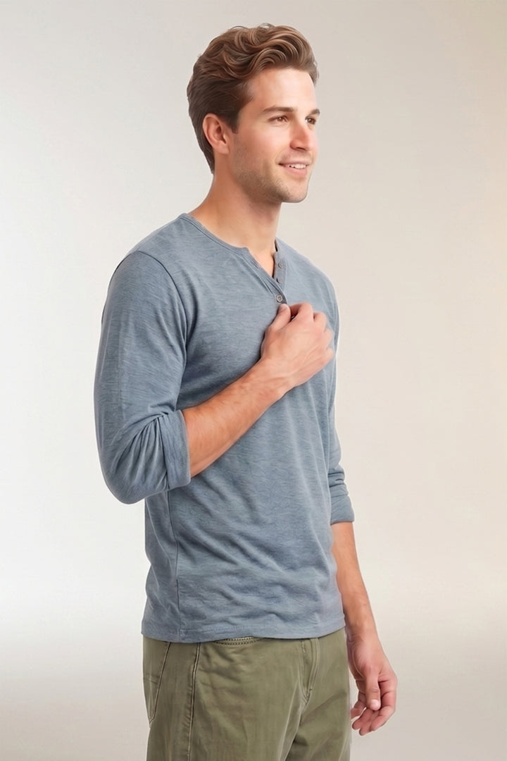 Open Neck Henley T-Shirt