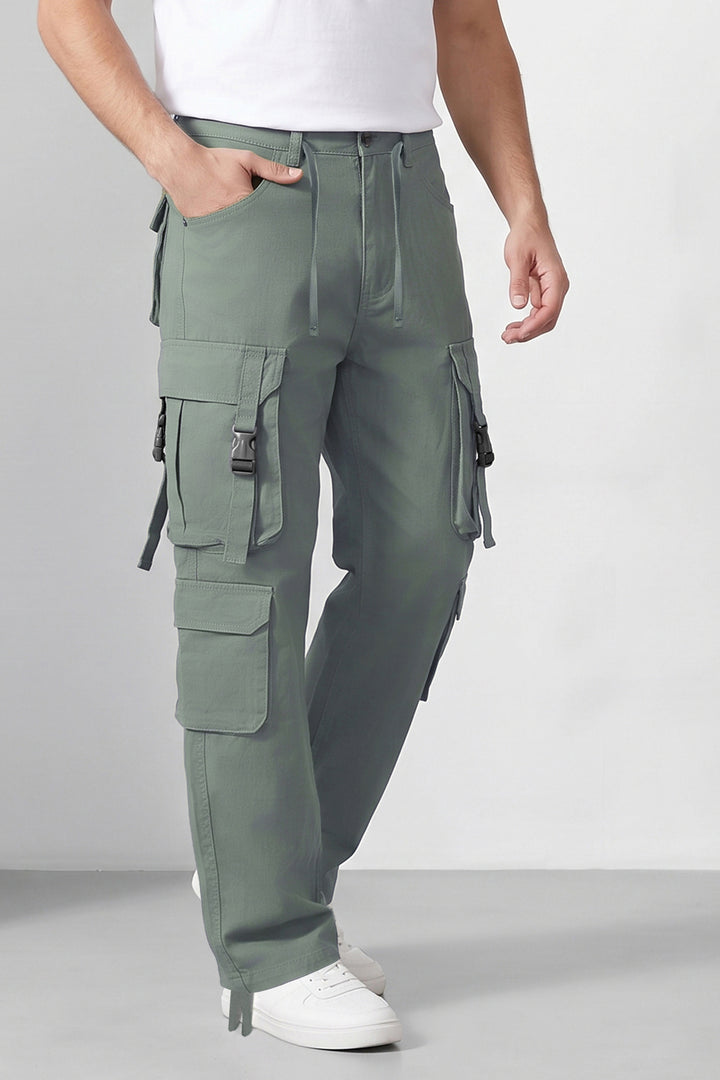 Pista Green Multi Mens 8 Pocket Cargo Pants