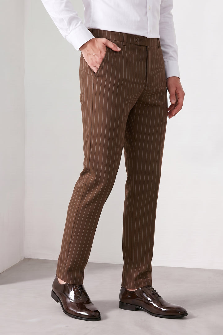 Men Striped Formal Kanso Trousers