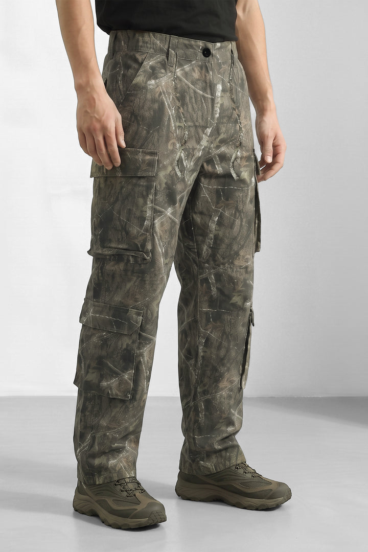 Multi 8 Pocket Military Style Camouflage Cargo Pants for Men