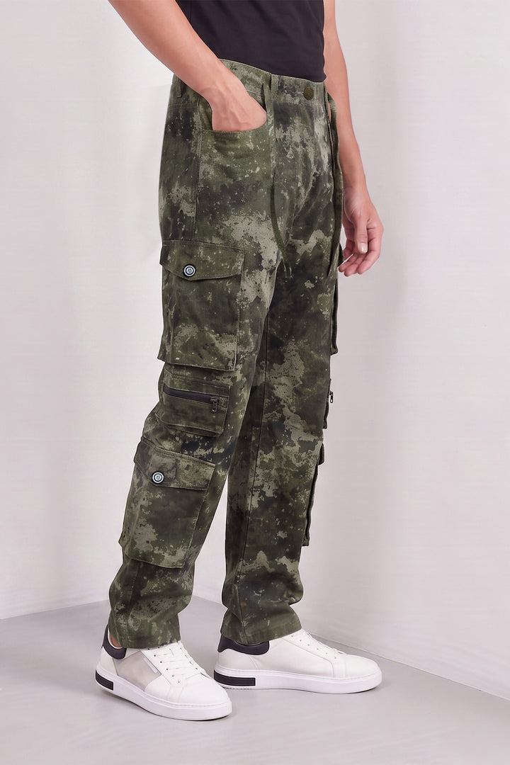 Multi 8 Pocket Military Style Camouflage Cargo Pants for Men