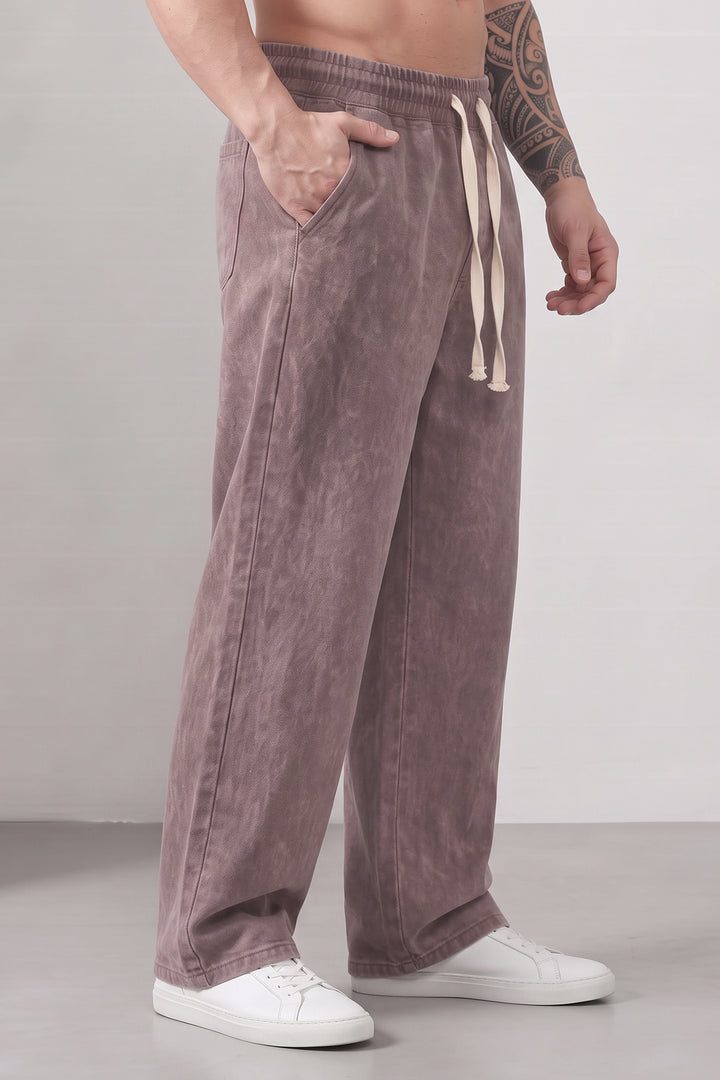 Brown Contemporary Acid Wash Sweatpant