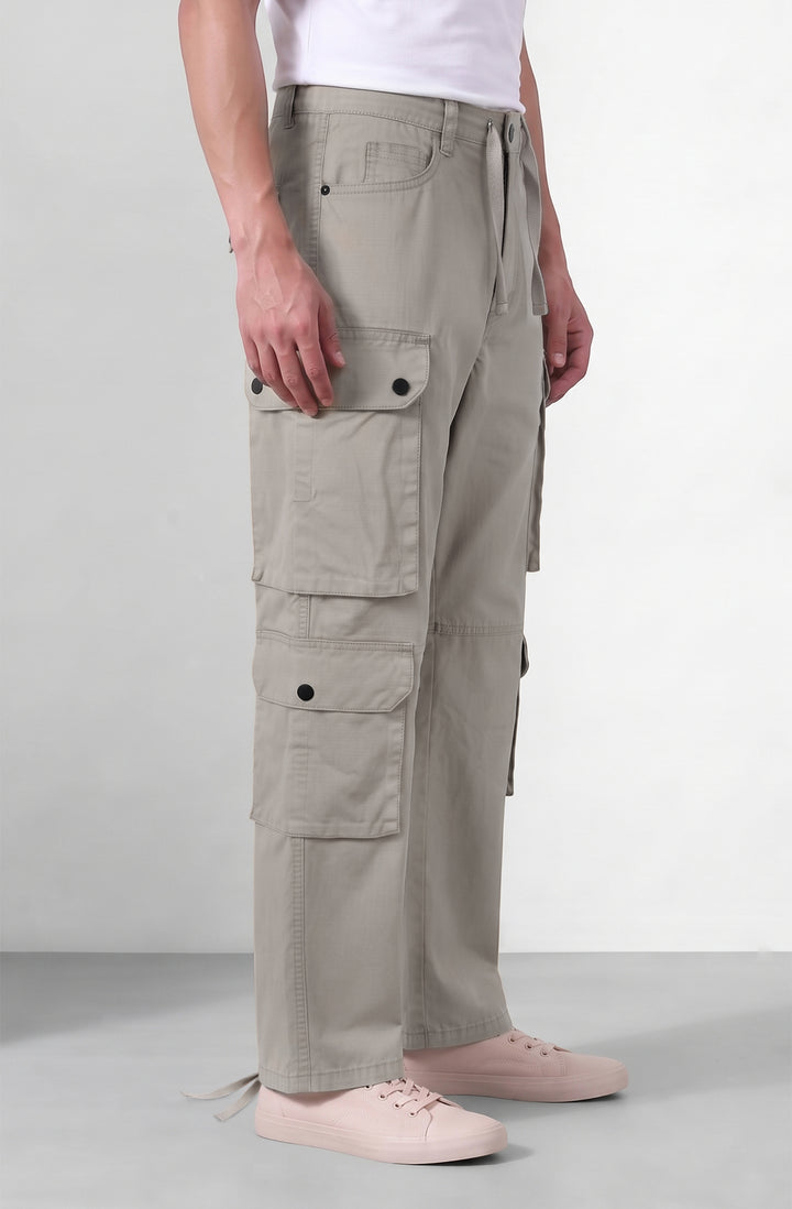Light Grey 8 Pocket Cotton Cargo Pant