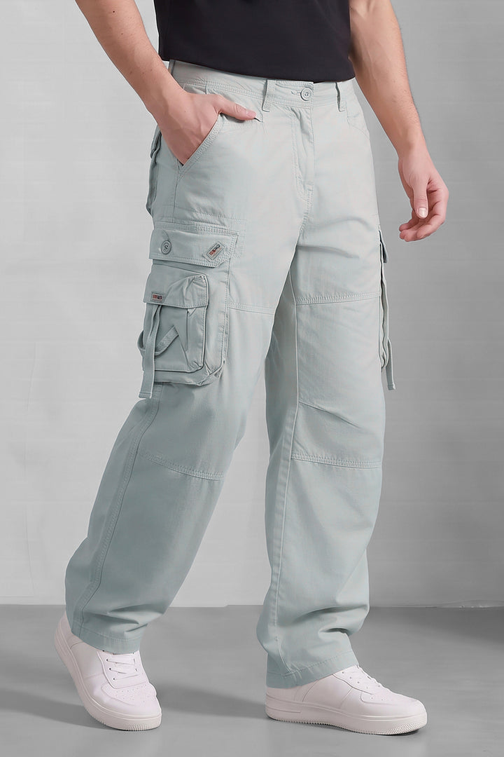 Cream 6 Pocket Tactical Cargo Pants Comfortable Casual Trousers