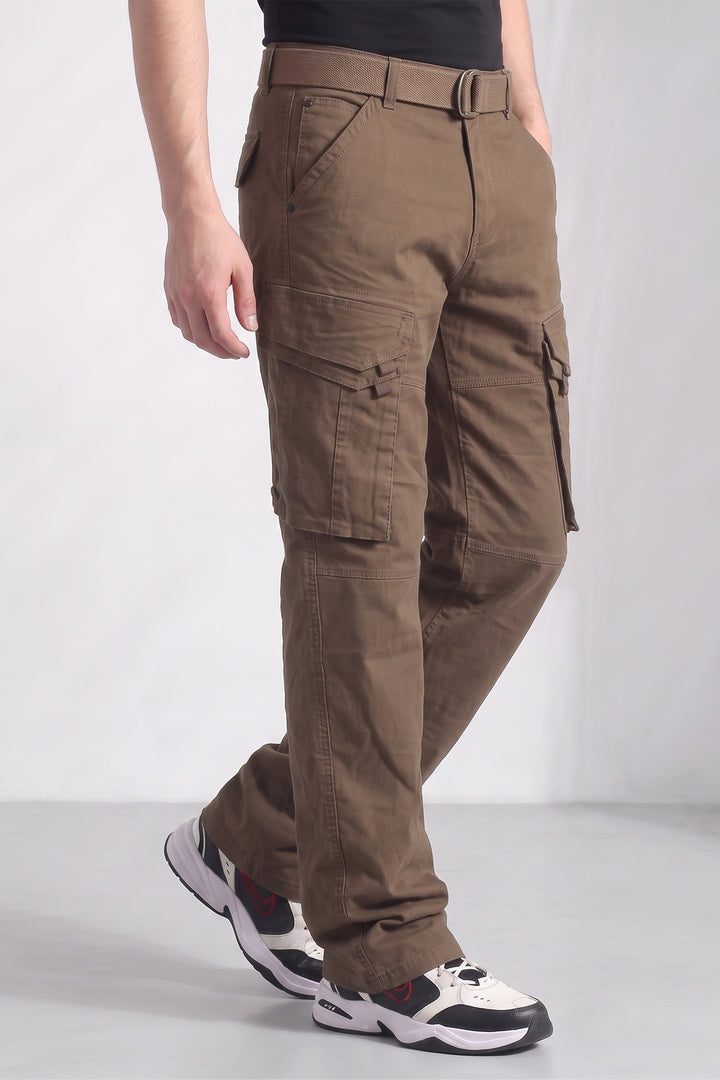 Brown Cotton 6 Pocket Cargo Pant