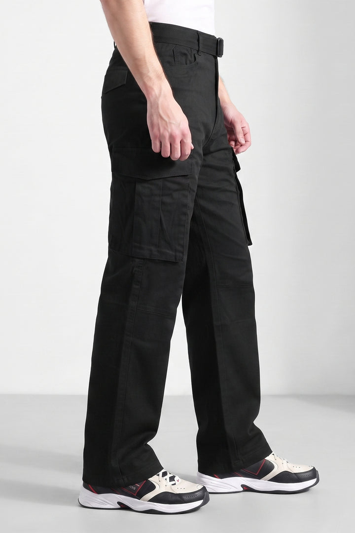 Black Cotton 6 Pocket Cargo Pant