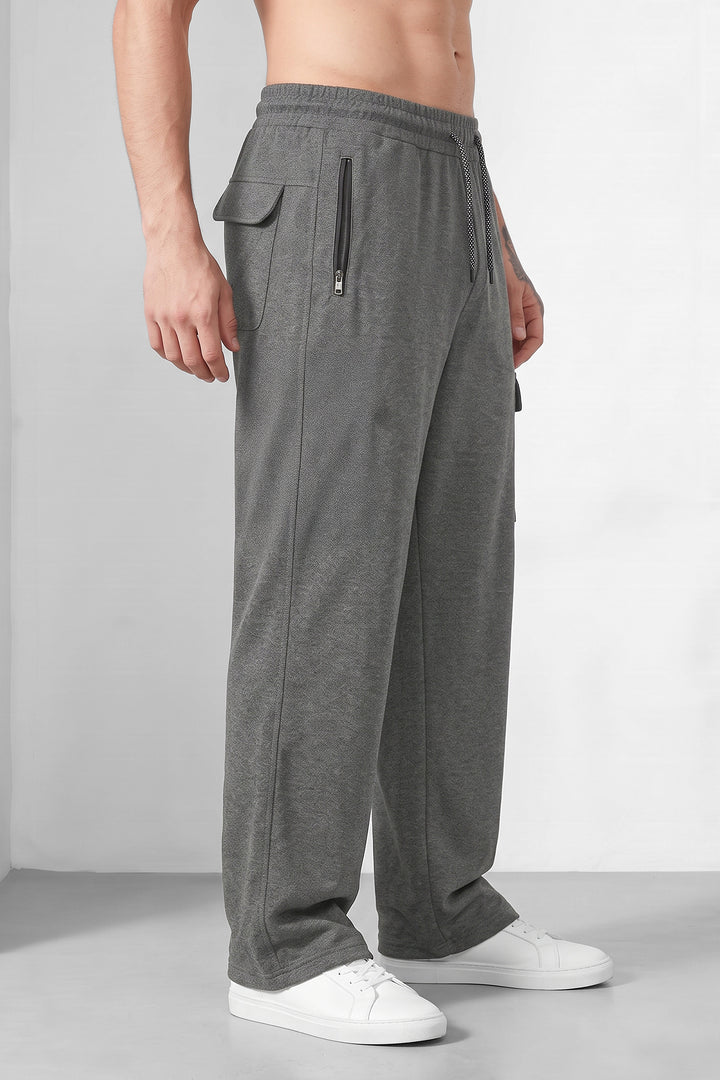 Grey Men's Minimalist Street Style Track Pants