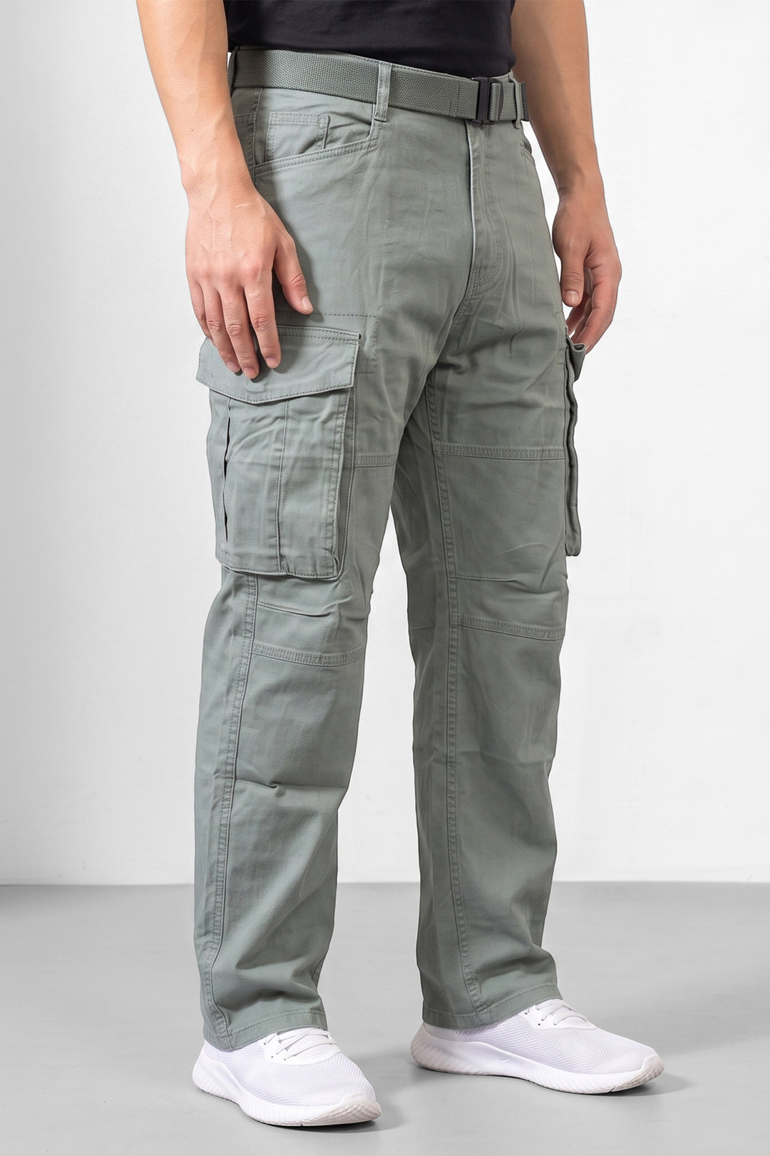 Teal Cotton 6 Pocket Cargo Pant