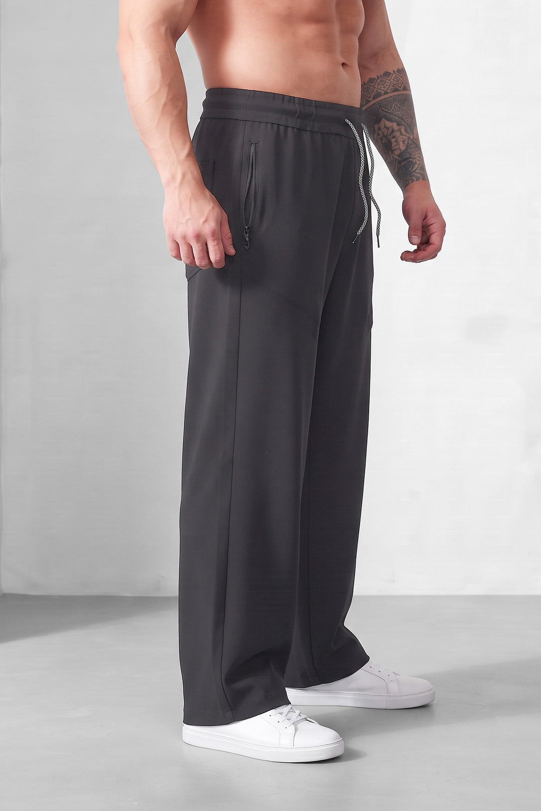 Black Men Minimalist Street Style Track Pants