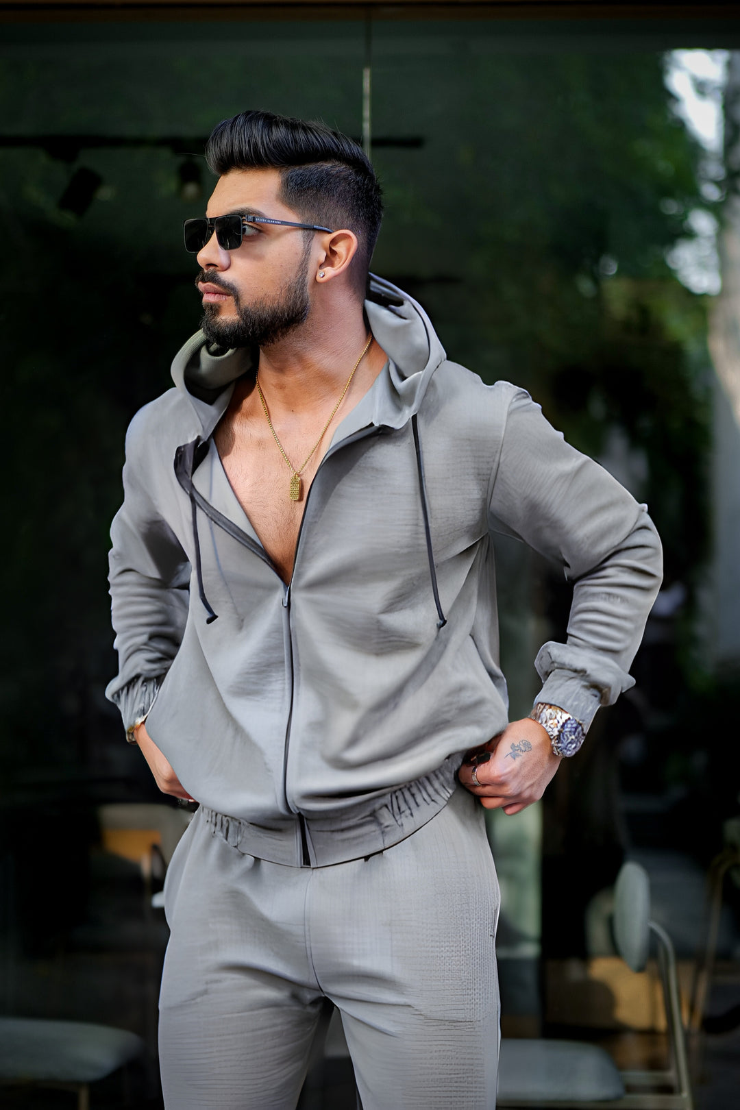 Peanut Check Grey Tracksuit Co-Ords