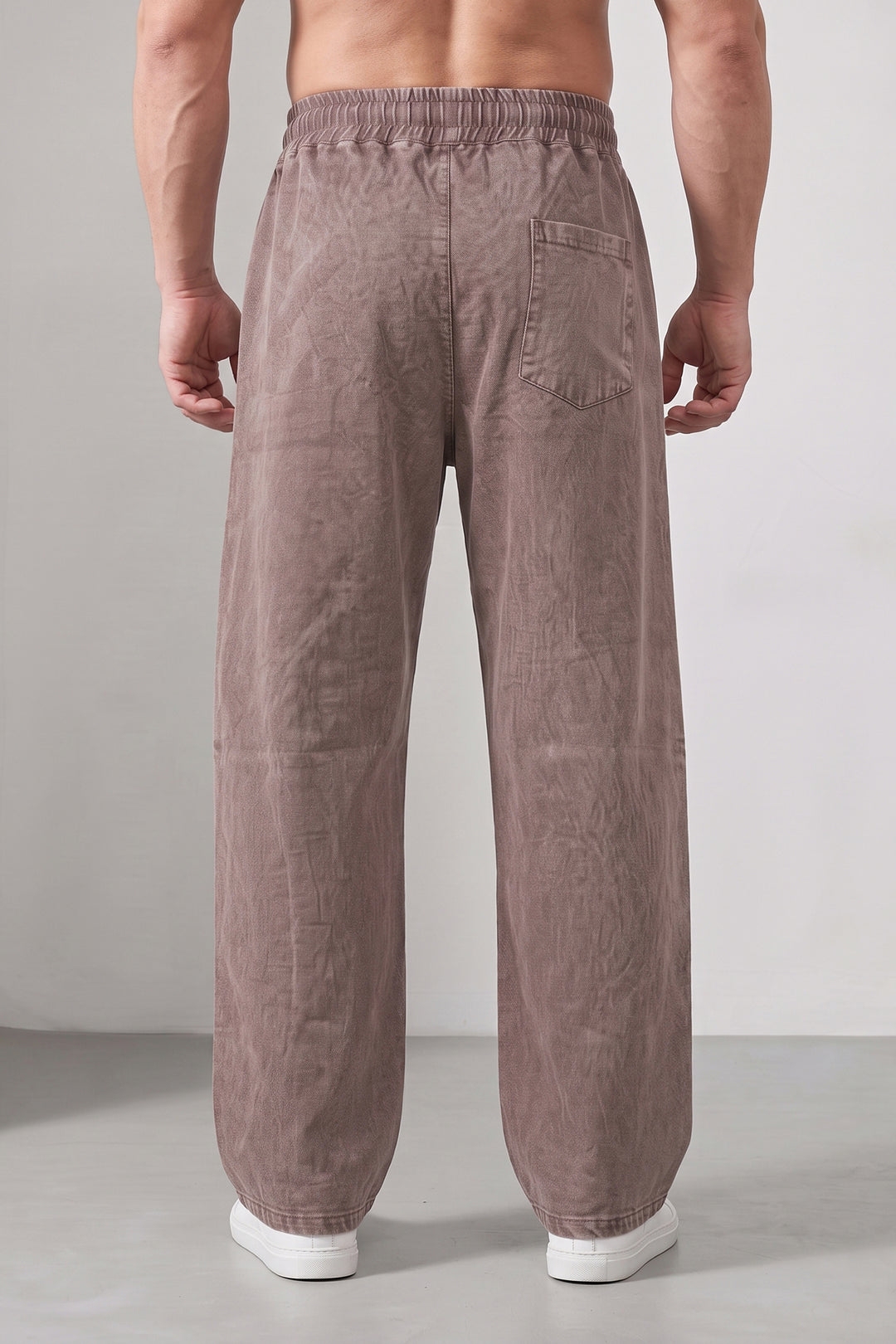 Brown Contemporary Acid Wash Sweatpant