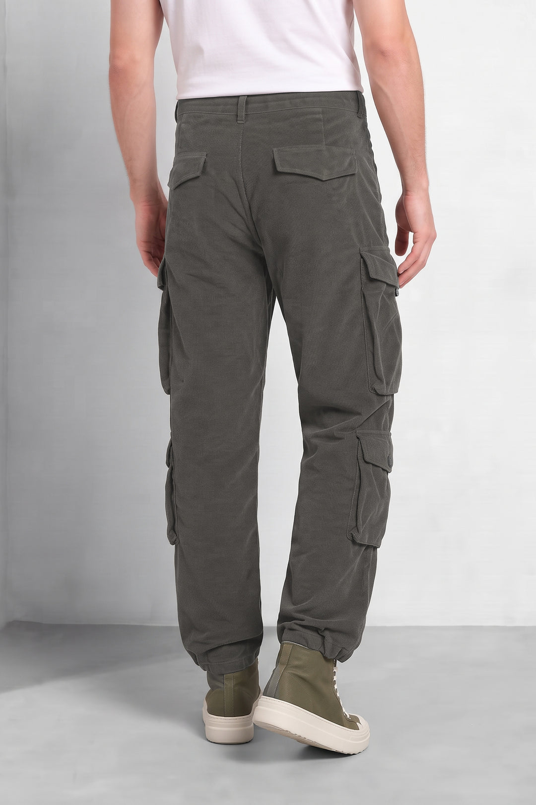 S Grey Men 8 Multi Pocket Cotton Codrouy Cargos