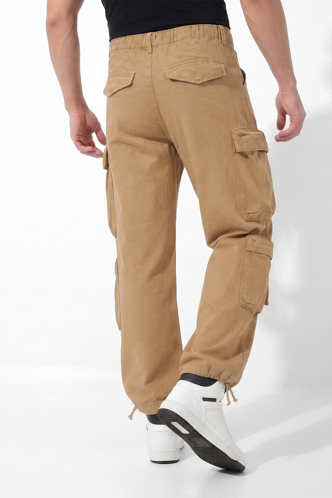 Gritstones Men's Gold Utility 10 Pocket Cargo Pants