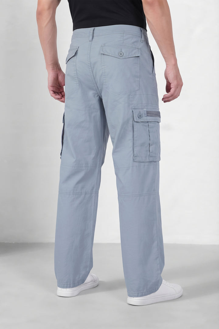 Light Grey Mens 6 Pocket Cargo Pants