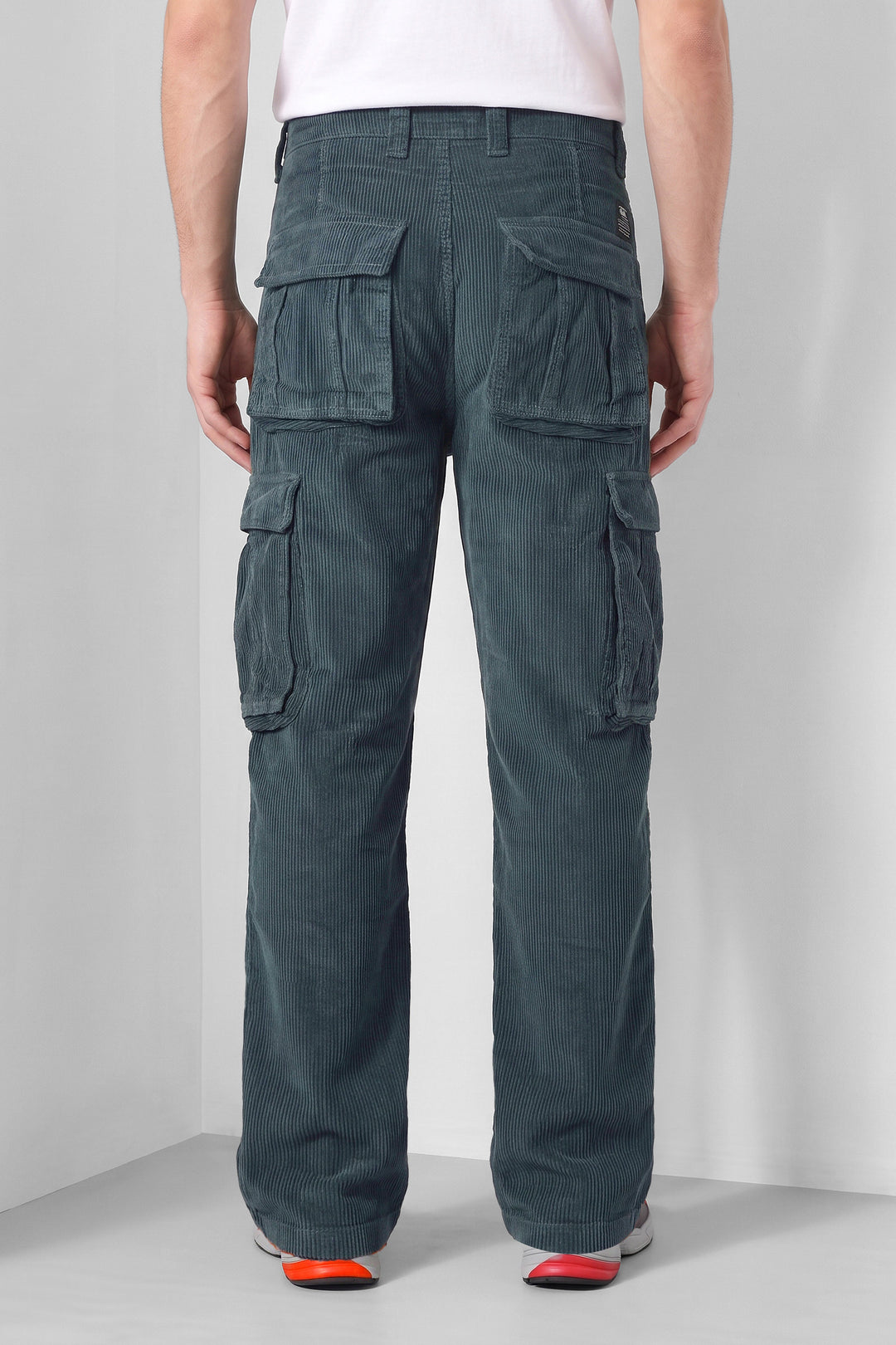 Dark Green Premium Corduroy 6-Pocket Cargo Trousers