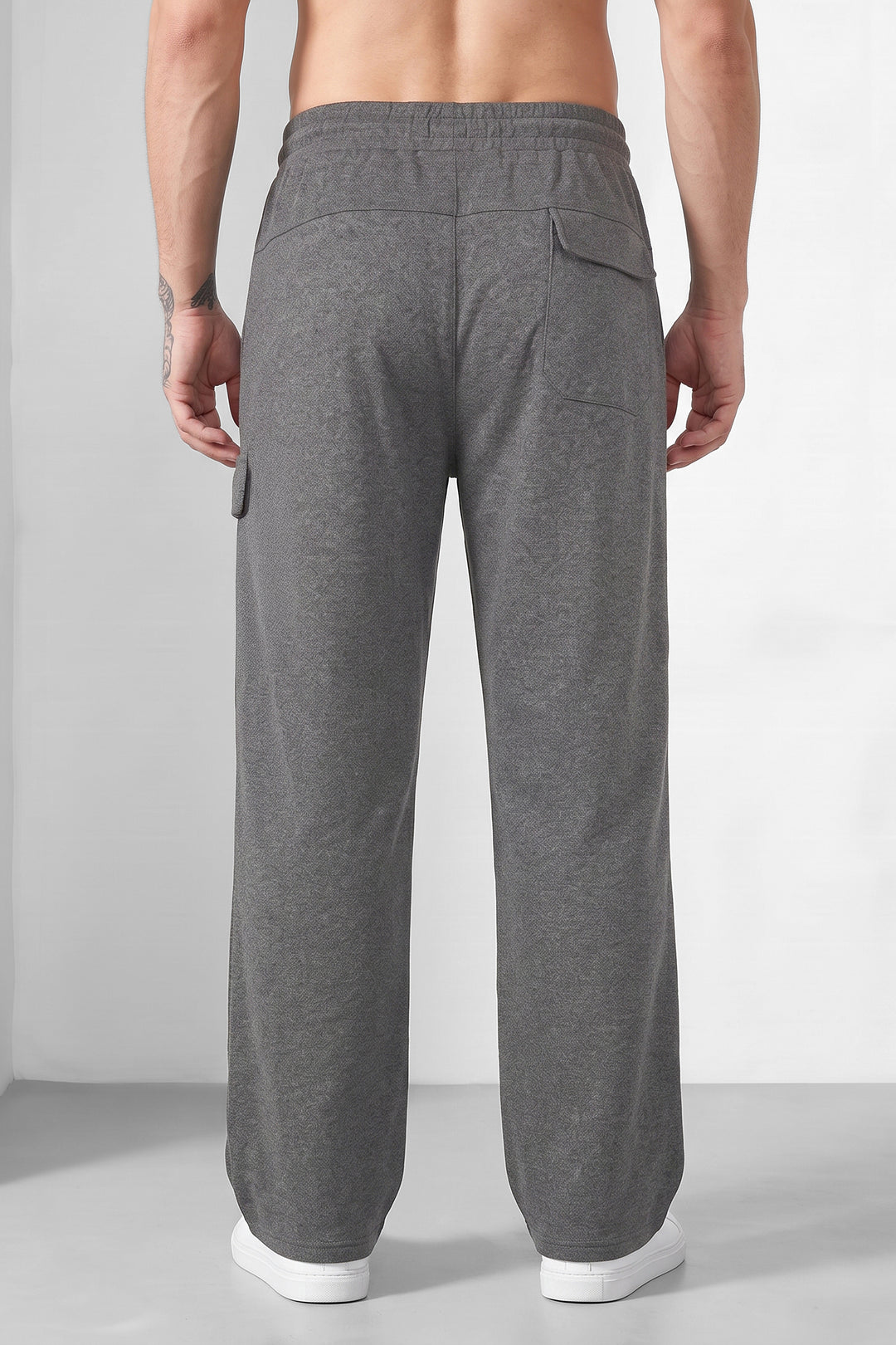 Grey Men's Minimalist Street Style Track Pants