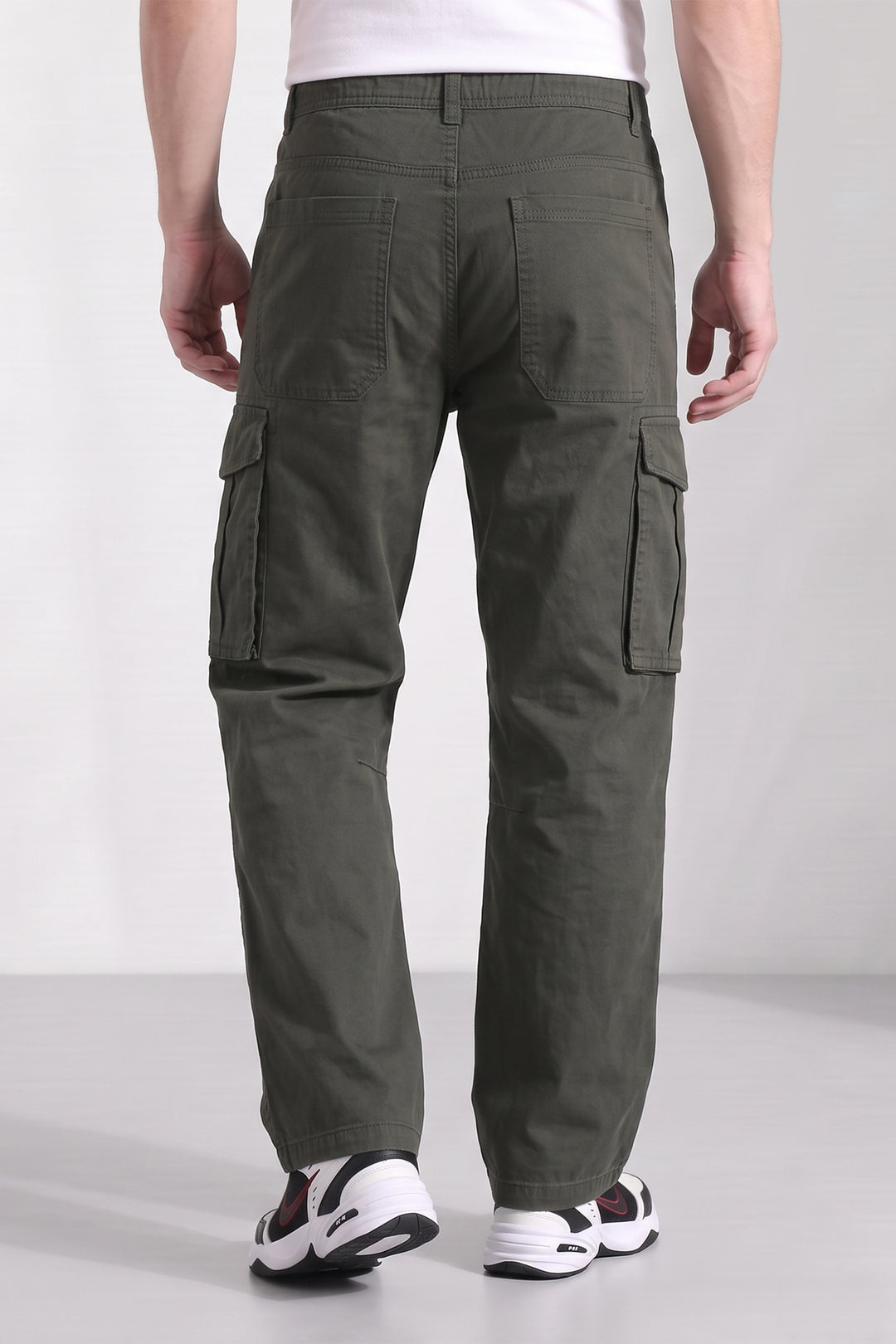 Green 6 Pocket Tactical Cargo Pants Comfortable Casual Trousers